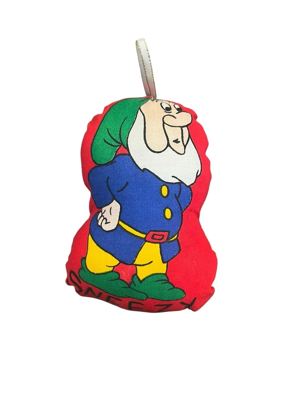 Vintage Seven Dwarfs Fabric Ornament Lot Doc Sneezy Bashful Happy Colorful